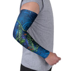 New Zealand Takahe Personalised Arm Sleeves Silver Fern Galaxy Polynesian Pattern