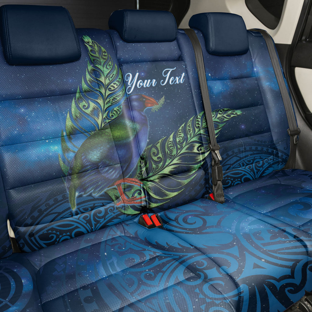 New Zealand Takahe Personalised Back Car Seat Cover Silver Fern Galaxy Polynesian Pattern