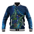 New Zealand Takahe Personalised Baseball Jacket Silver Fern Galaxy Polynesian Pattern