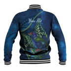 New Zealand Takahe Personalised Baseball Jacket Silver Fern Galaxy Polynesian Pattern