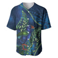 New Zealand Takahe Personalised Baseball Jersey Silver Fern Galaxy Polynesian Pattern