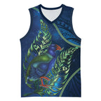 New Zealand Takahe Personalised Basketball Jersey Silver Fern Galaxy Polynesian Pattern