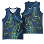 New Zealand Takahe Personalised Basketball Jersey Silver Fern Galaxy Polynesian Pattern