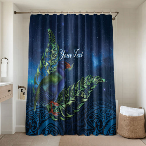 New Zealand Takahe Personalised Bathroom Set Silver Fern Galaxy Polynesian Pattern