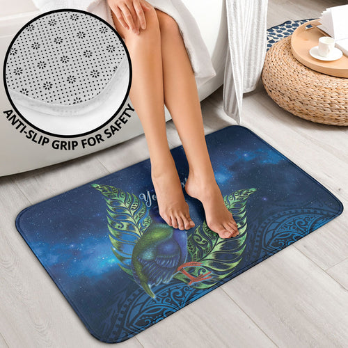 New Zealand Takahe Personalised Bathroom Set Silver Fern Galaxy Polynesian Pattern