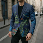 New Zealand Takahe Personalised Blazer Silver Fern Galaxy Polynesian Pattern