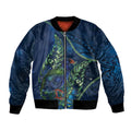 New Zealand Takahe Personalised Bomber Jacket Silver Fern Galaxy Polynesian Pattern