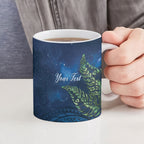 New Zealand Takahe Personalised Ceramic Mug Silver Fern Galaxy Polynesian Pattern
