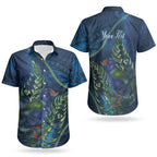 New Zealand Takahe Personalised Couples Matching Off Shoulder Short Dress and Hawaiian Shirt Silver Fern Galaxy Polynesian Pattern LT22