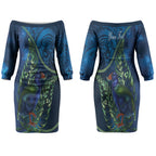 New Zealand Takahe Personalised Couples Matching Off The Shoulder Long Sleeve Dress and Long Sleeve Button Shirt Silver Fern Galaxy Polynesian Pattern LT22