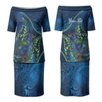 New Zealand Takahe Personalised Couples Matching Puletasi and Hawaiian Shirt Silver Fern Galaxy Polynesian Pattern LT22