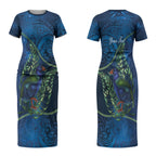 New Zealand Takahe Personalised Couples Matching Short Sleeve Bodycon Dress and Hawaiian Shirt Silver Fern Galaxy Polynesian Pattern LT22