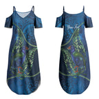 New Zealand Takahe Personalised Couples Matching Summer Maxi Dress and Long Sleeve Button Shirt Silver Fern Galaxy Polynesian Pattern LT22
