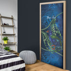 New Zealand Takahe Personalised Door Cover Silver Fern Galaxy Polynesian Pattern