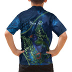 New Zealand Takahe Personalised Family Matching Off The Shoulder Long Sleeve Dress and Hawaiian Shirt Silver Fern Galaxy Polynesian Pattern