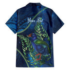 New Zealand Takahe Personalised Family Matching Off Shoulder Maxi Dress and Hawaiian Shirt Silver Fern Galaxy Polynesian Pattern