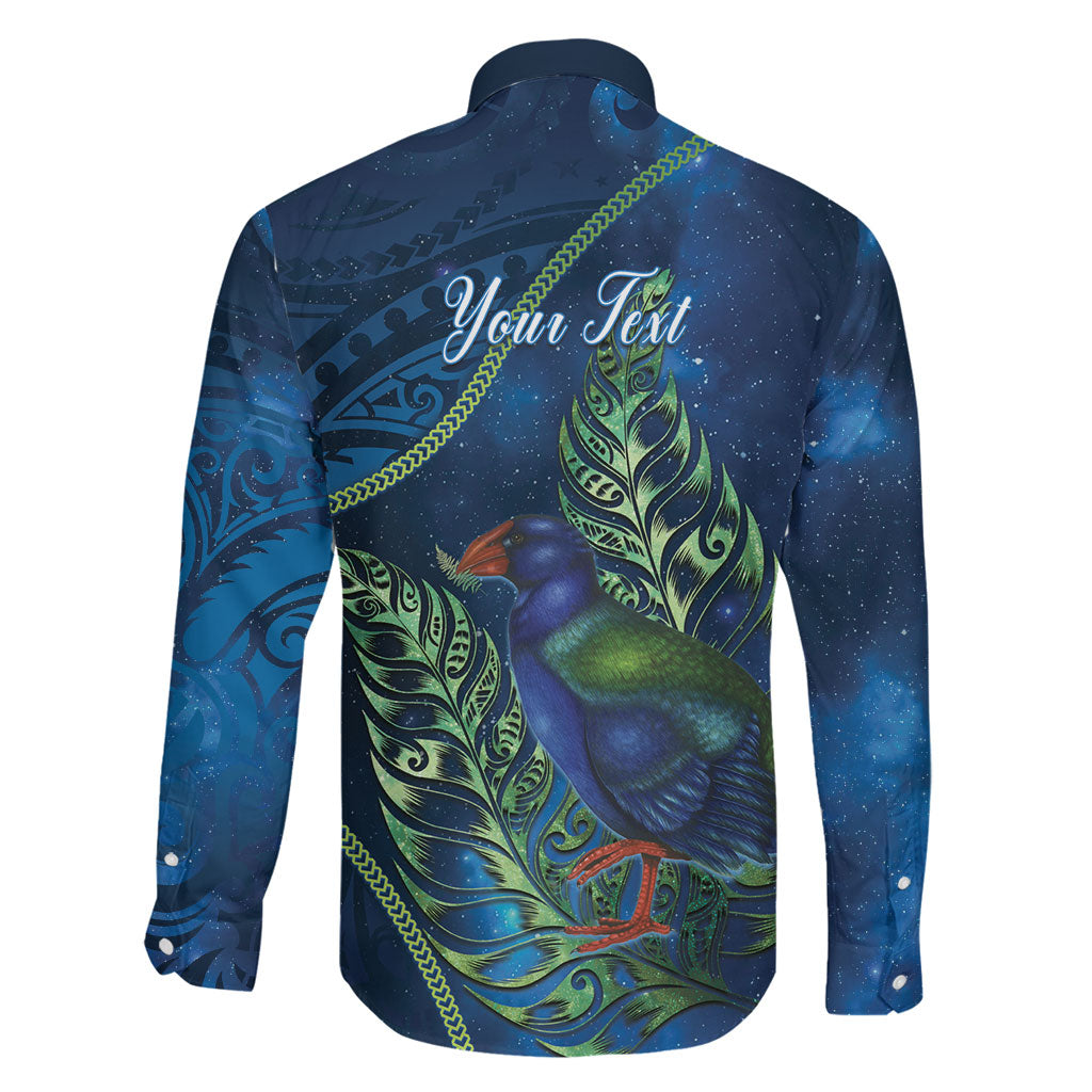 New Zealand Takahe Personalised Family Matching Summer Maxi Dress and Hawaiian Shirt Silver Fern Galaxy Polynesian Pattern