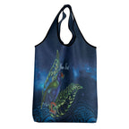 New Zealand Takahe Personalised Grocery Bag Silver Fern Galaxy Polynesian Pattern