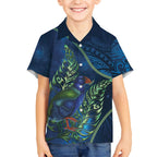 New Zealand Takahe Personalised Hawaiian Shirt Silver Fern Galaxy Polynesian Pattern
