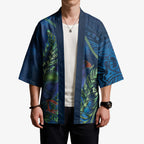New Zealand Takahe Personalised Kimono Silver Fern Galaxy Polynesian Pattern