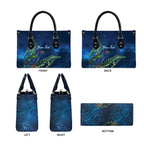 New Zealand Takahe Personalised Leather Bag Silver Fern Galaxy Polynesian Pattern