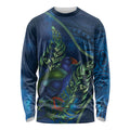 New Zealand Takahe Personalised Long Sleeve Shirt Silver Fern Galaxy Polynesian Pattern