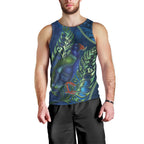 New Zealand Takahe Personalised Men Tank Top Silver Fern Galaxy Polynesian Pattern