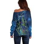 New Zealand Takahe Personalised Off Shoulder Sweater Silver Fern Galaxy Polynesian Pattern