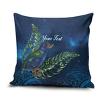 New Zealand Takahe Personalised Pillow Cover Silver Fern Galaxy Polynesian Pattern