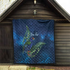 New Zealand Takahe Personalised Quilt Silver Fern Galaxy Polynesian Pattern