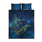 New Zealand Takahe Personalised Quilt Bed Set Silver Fern Galaxy Polynesian Pattern