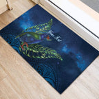 New Zealand Takahe Personalised Rubber Doormat Silver Fern Galaxy Polynesian Pattern