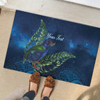 New Zealand Takahe Personalised Rubber Doormat Silver Fern Galaxy Polynesian Pattern