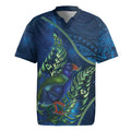 New Zealand Takahe Personalised Rugby Jersey Silver Fern Galaxy Polynesian Pattern