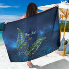 New Zealand Takahe Personalised Sarong Silver Fern Galaxy Polynesian Pattern