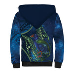 New Zealand Takahe Personalised Sherpa Hoodie Silver Fern Galaxy Polynesian Pattern