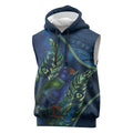 New Zealand Takahe Personalised Sleeveless Hoodie Silver Fern Galaxy Polynesian Pattern