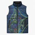 New Zealand Takahe Personalised Sleeveless Puffer Jacket Silver Fern Galaxy Polynesian Pattern