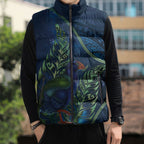 New Zealand Takahe Personalised Sleeveless Puffer Jacket Silver Fern Galaxy Polynesian Pattern