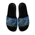 New Zealand Takahe Personalised Slide Sandals Silver Fern Galaxy Polynesian Pattern