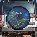 New Zealand Takahe Personalised Spare Tire Cover Silver Fern Galaxy Polynesian Pattern