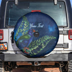 New Zealand Takahe Personalised Spare Tire Cover Silver Fern Galaxy Polynesian Pattern