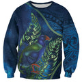 New Zealand Takahe Personalised Sweatshirt Silver Fern Galaxy Polynesian Pattern