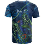 New Zealand Takahe Personalised T Shirt Silver Fern Galaxy Polynesian Pattern