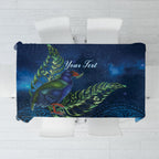 New Zealand Takahe Personalised Tablecloth Silver Fern Galaxy Polynesian Pattern