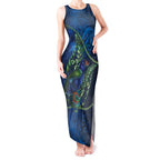 New Zealand Takahe Personalised Tank Maxi Dress Silver Fern Galaxy Polynesian Pattern