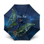 New Zealand Takahe Personalised Umbrella Silver Fern Galaxy Polynesian Pattern