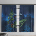 New Zealand Takahe Personalised Window Curtain Silver Fern Galaxy Polynesian Pattern