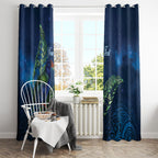 New Zealand Takahe Personalised Window Curtain Silver Fern Galaxy Polynesian Pattern