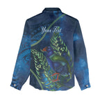 New Zealand Takahe Personalised Women Casual Shirt Silver Fern Galaxy Polynesian Pattern